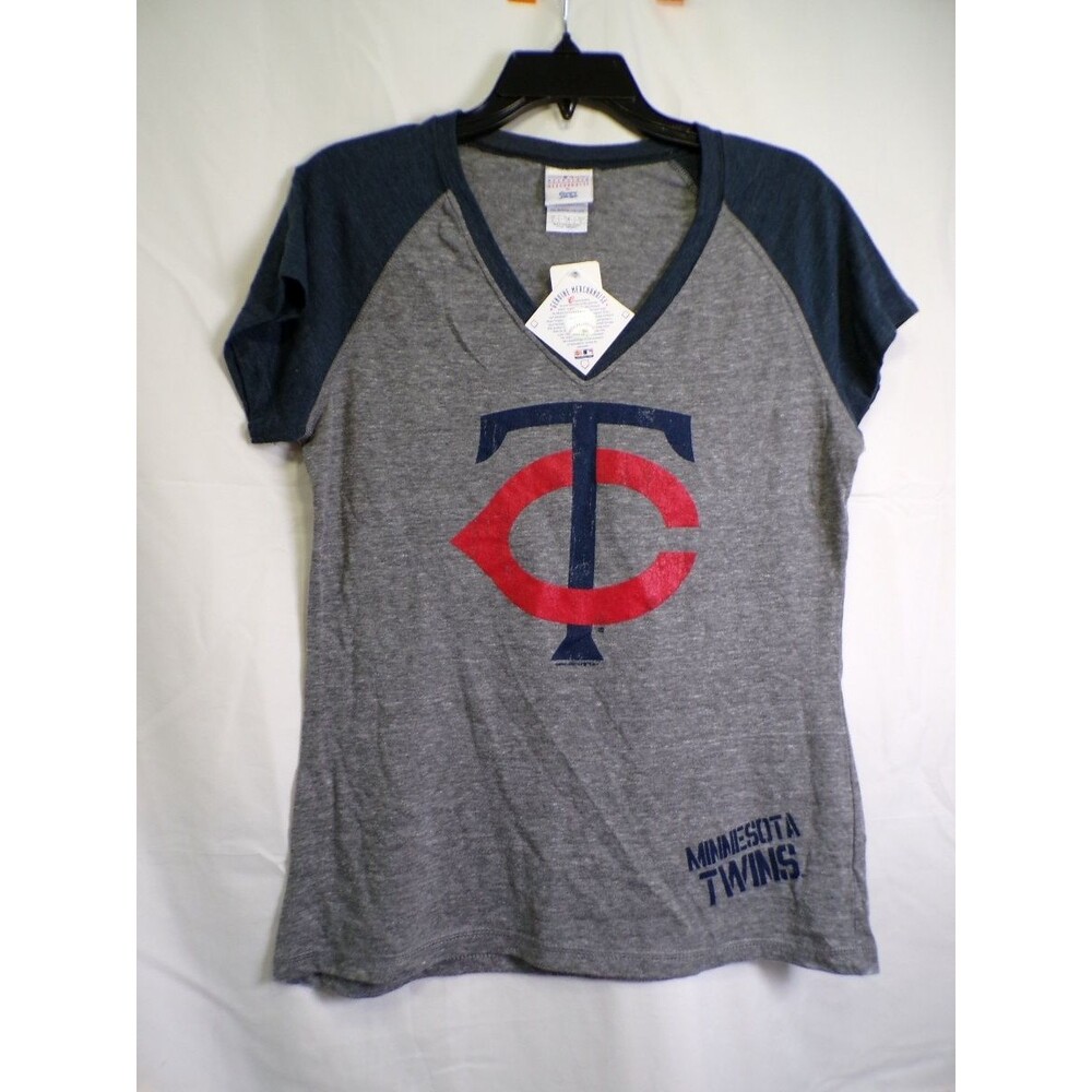 Campus Lifestyle Minnesota Twins Women's Raglan T-Shirt XL Gray Navy